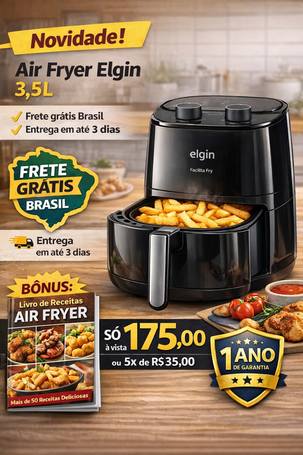 Air Fryer Elgin 3,5L